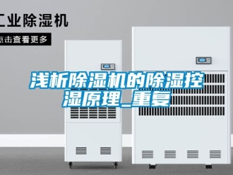 行业资讯浅析除湿机的除湿控湿原理_重复